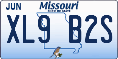 MO license plate XL9B2S