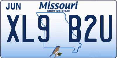 MO license plate XL9B2U