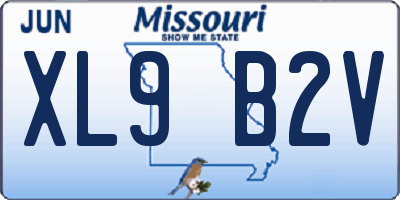 MO license plate XL9B2V