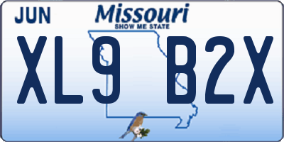 MO license plate XL9B2X