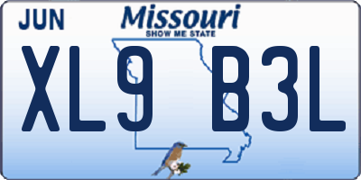 MO license plate XL9B3L