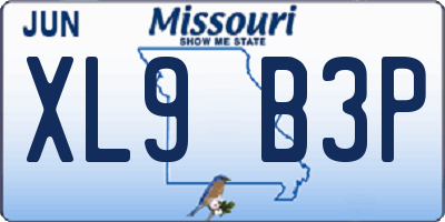 MO license plate XL9B3P