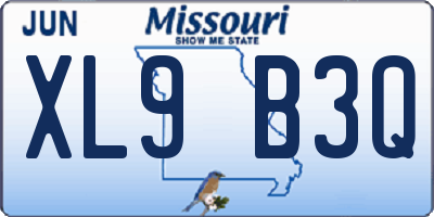 MO license plate XL9B3Q