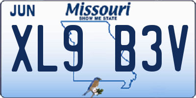 MO license plate XL9B3V