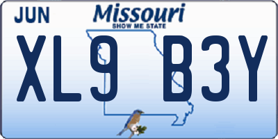 MO license plate XL9B3Y