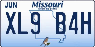 MO license plate XL9B4H