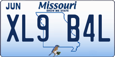 MO license plate XL9B4L