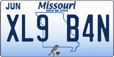 MO license plate XL9B4N