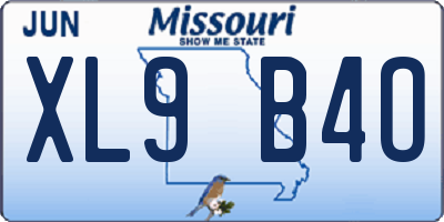 MO license plate XL9B4O