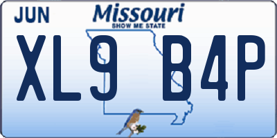 MO license plate XL9B4P