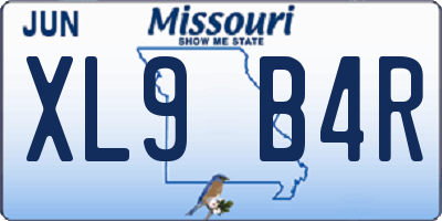 MO license plate XL9B4R