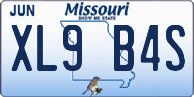 MO license plate XL9B4S