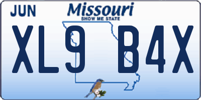 MO license plate XL9B4X