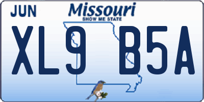 MO license plate XL9B5A