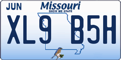 MO license plate XL9B5H