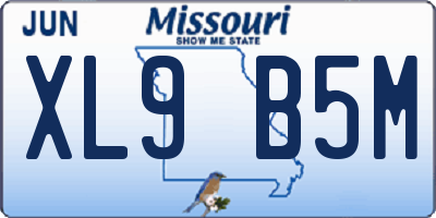 MO license plate XL9B5M