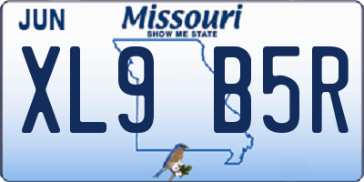 MO license plate XL9B5R
