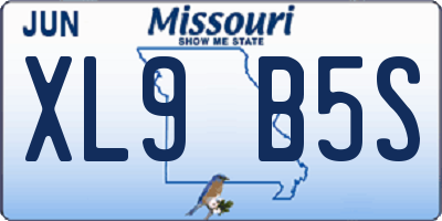 MO license plate XL9B5S