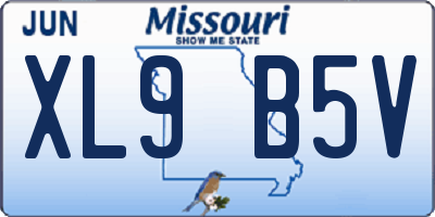 MO license plate XL9B5V