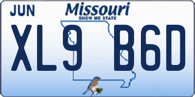 MO license plate XL9B6D