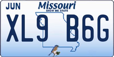 MO license plate XL9B6G