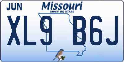 MO license plate XL9B6J
