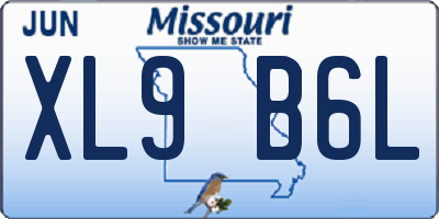 MO license plate XL9B6L