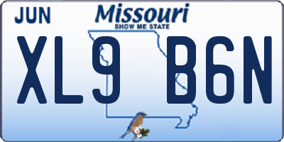 MO license plate XL9B6N