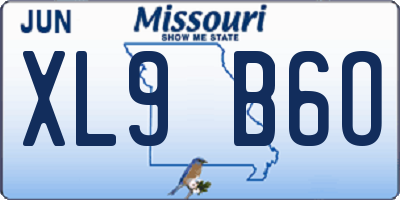 MO license plate XL9B6O