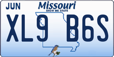 MO license plate XL9B6S