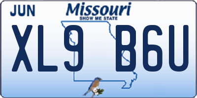 MO license plate XL9B6U