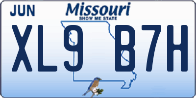 MO license plate XL9B7H