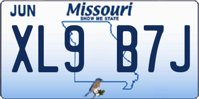 MO license plate XL9B7J