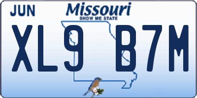 MO license plate XL9B7M