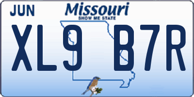 MO license plate XL9B7R