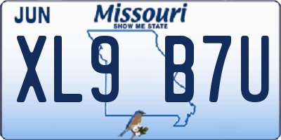 MO license plate XL9B7U
