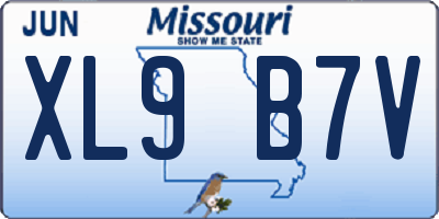 MO license plate XL9B7V