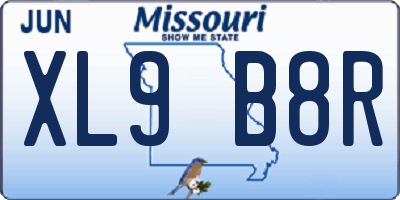 MO license plate XL9B8R