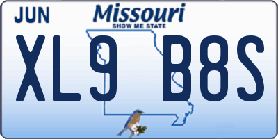 MO license plate XL9B8S