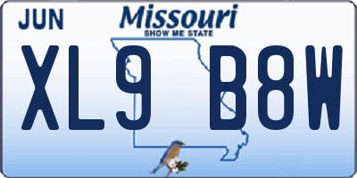 MO license plate XL9B8W