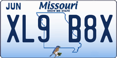 MO license plate XL9B8X