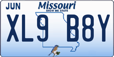 MO license plate XL9B8Y