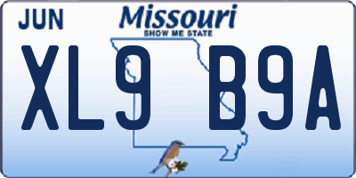 MO license plate XL9B9A