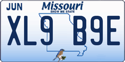MO license plate XL9B9E