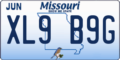 MO license plate XL9B9G