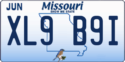MO license plate XL9B9I