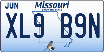 MO license plate XL9B9N