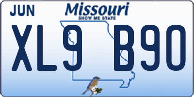 MO license plate XL9B9O