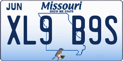 MO license plate XL9B9S