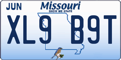 MO license plate XL9B9T